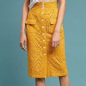 Tracy Reese X Anthropologie Sunshine Eyelet Pencil Skirt
